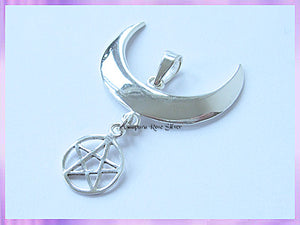 WMB1 Wiccan Moon Blessings Pendant with Pentagram - VRS