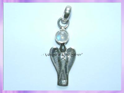 11043 Angel pendant with Rainbow Moonstone Gemstone