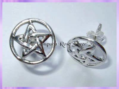 CHA1s Pentagram Stud Earrings