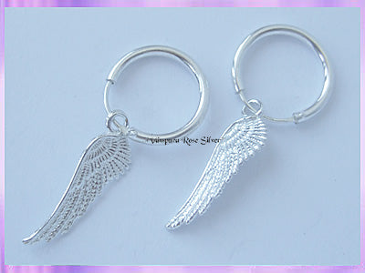 AWE1H Angel Wing Hoop Earrings - Double Sided