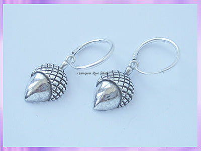 CHA24H Acorn Hoop Earrings