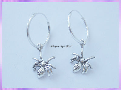 CHA25H Spider Hoop Earrings