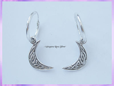 CP20-6H Celtic Crescent Moon Hoop Earrings