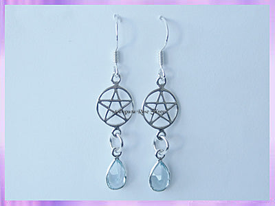 ER3P Pentagram and Blue Topaz Earrings - VRS