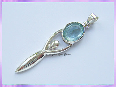 FGP2 Facetted Blue Topaz Goddess Pendant - VRS