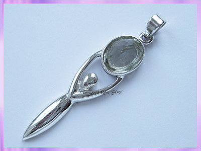 FGP4 Facetted Green Amethyst Goddess Pendant - VRS