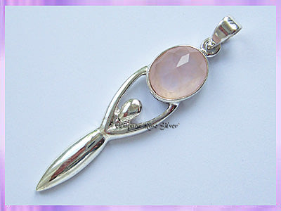 FGP5 Facetted Rose Quartz Goddess Pendant - VRS