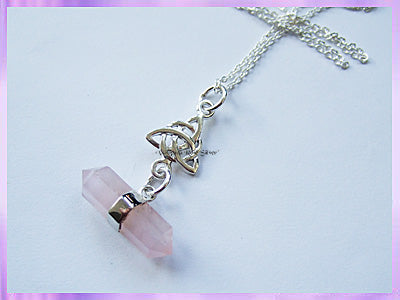 RS22CN Rose Quartz and Triquetra Necklace - VRS