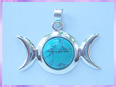 TMP11 Turquoise Triple Moon Pendant