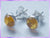 ST2 Stud Earrings - Amber - Round