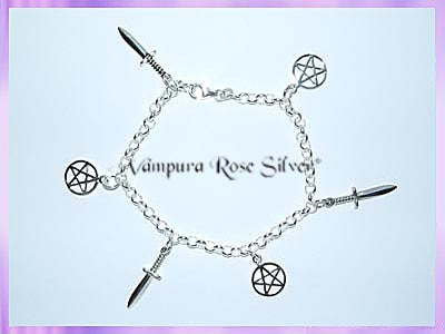APB Athame & Pentagram Charm Bracelet - VRS