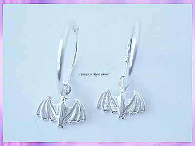 CHA86H Bat Hoop Earrings (Pair)