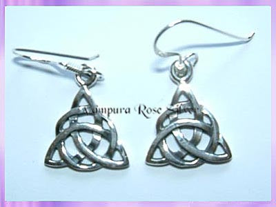 CHA8E Celtic Triple Goddess Triquetra Earrings