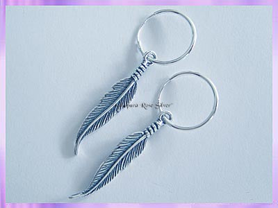 CP10-16H Feather Hoop Earrings - Double Sided - VRS
