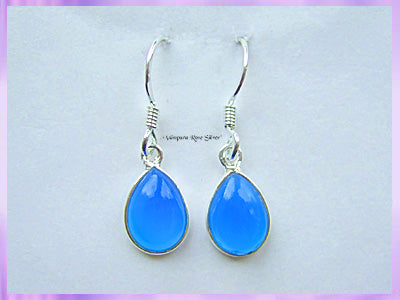 ER3 Teardrop Blue Agate Earrings