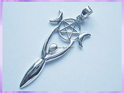 GP13 Pentagram Triple Moon Goddess Pendant - VRS