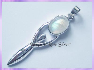 GP3 Rainbow Moonstone Goddess Pendant