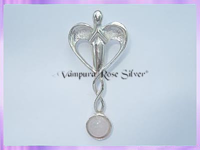 HA5 Rose Quartz Healing Angel Pendant