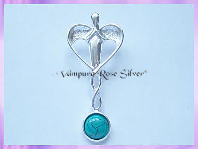 HA12 Turquoise Healing Angel Pendant