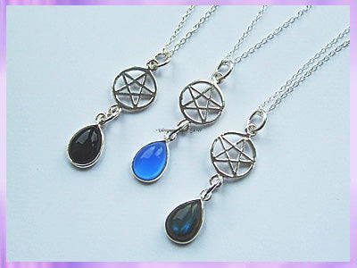 NO3P Pentagram and Gemstone Necklace - Choose Your Gem -VRS
