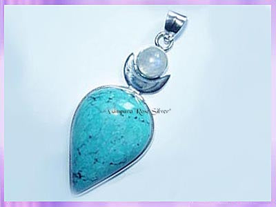 P187 Turquoise & Rainbow High Priestess Pendant - VRS