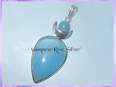 P187 Blue Chalcedony High Priestess Pendant