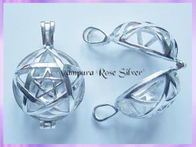 N1992 Silver Pentagram Crystal Locket - VRS