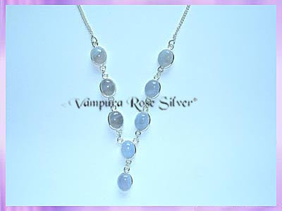 SGN2 Oval Blue Lace Agate Necklace