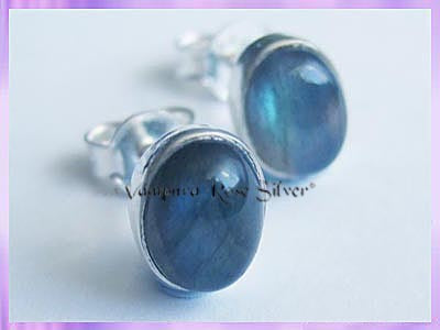 ST1 Stud Earrings - Labradorite - Oval