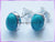 ST1 Stud Earrings - Turquoise - Oval