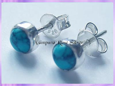 ST2 Stud Earrings - Turquoise - Round