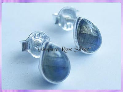 ST3 Stud Earrings - Labradorite - Teardrop