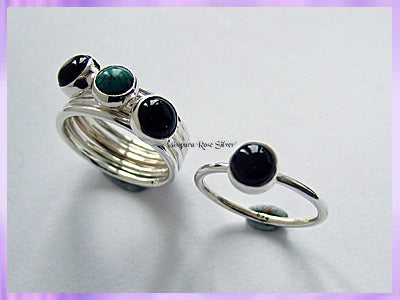 STR1 Black Onyx Ring - Stackable - VRS
