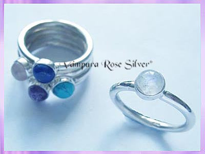STR1 Rainbow Moonstone Ring - Stackable - VRS