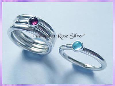 STR9 Blue Topaz Ring - Stackable - VRS