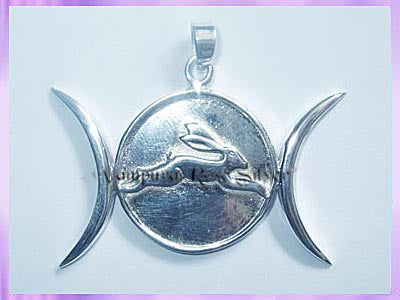 TMH Leaping Hare Triple Moon Pendant (Large) - VRS