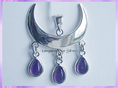 WMB3 Wiccan Moon Pendant with Amethyst - VRS